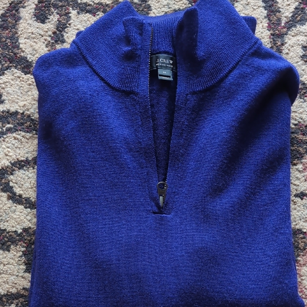 J. Crew Men's Purple 1/4 Zip Sweater